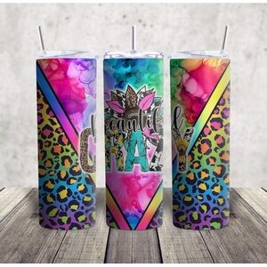 Hand Crafted Colorful Leopard Print Tumbler
